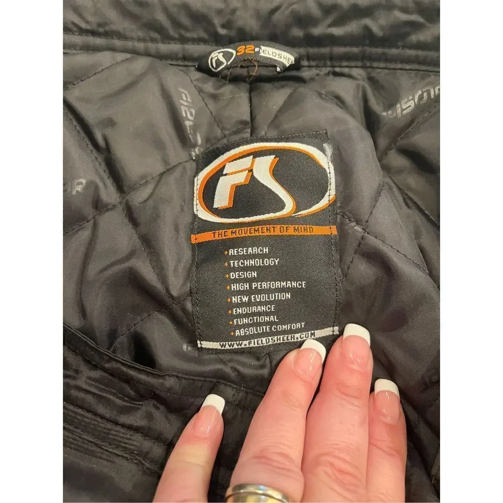 Fieldsheer Black Insulated Leg Zip Motorcycle Pants sz 32 EUC